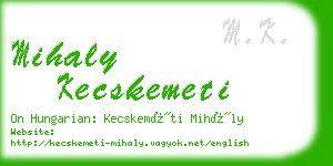 mihaly kecskemeti business card